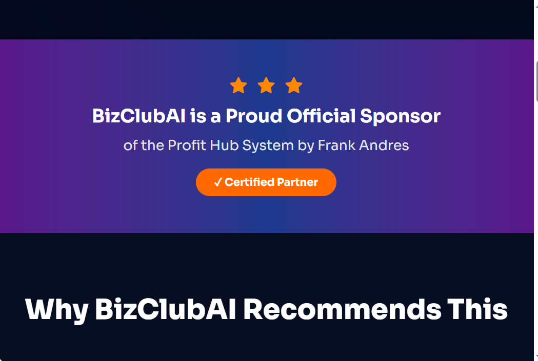 Sponsor of The Profit Hub System 1